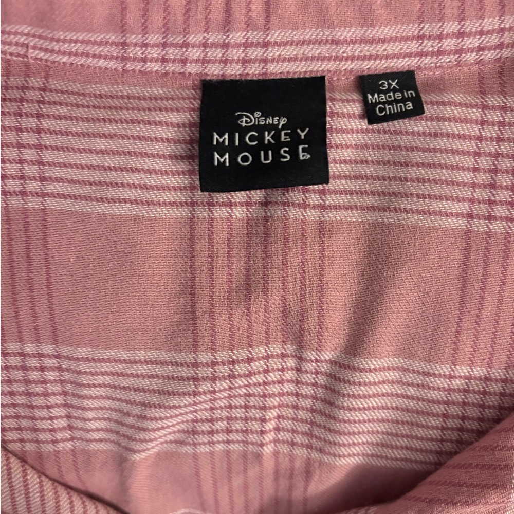 Disney Mickey Mouse Pink Plaid Shirt - Picture 3 of 3